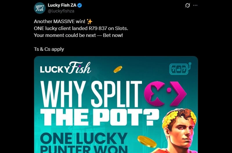 Twitter R80K Lucky Fish Slot Win